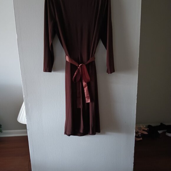 Robbie Bee, brown long sleeve dress. size 14 - Picture 2 of 4